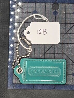 Coach Teal Leather Logo Hang Tag